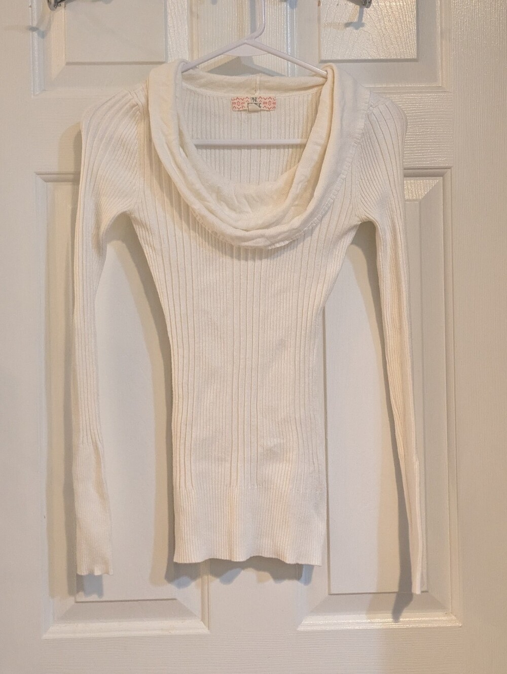 Women’s Cream Ribbed Cowl Neck Sweater - Brandless